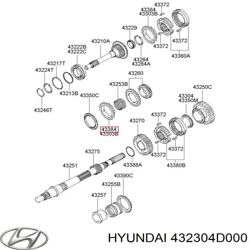  Hyundai/Kia 432304D000 цена, от 66.38 USD