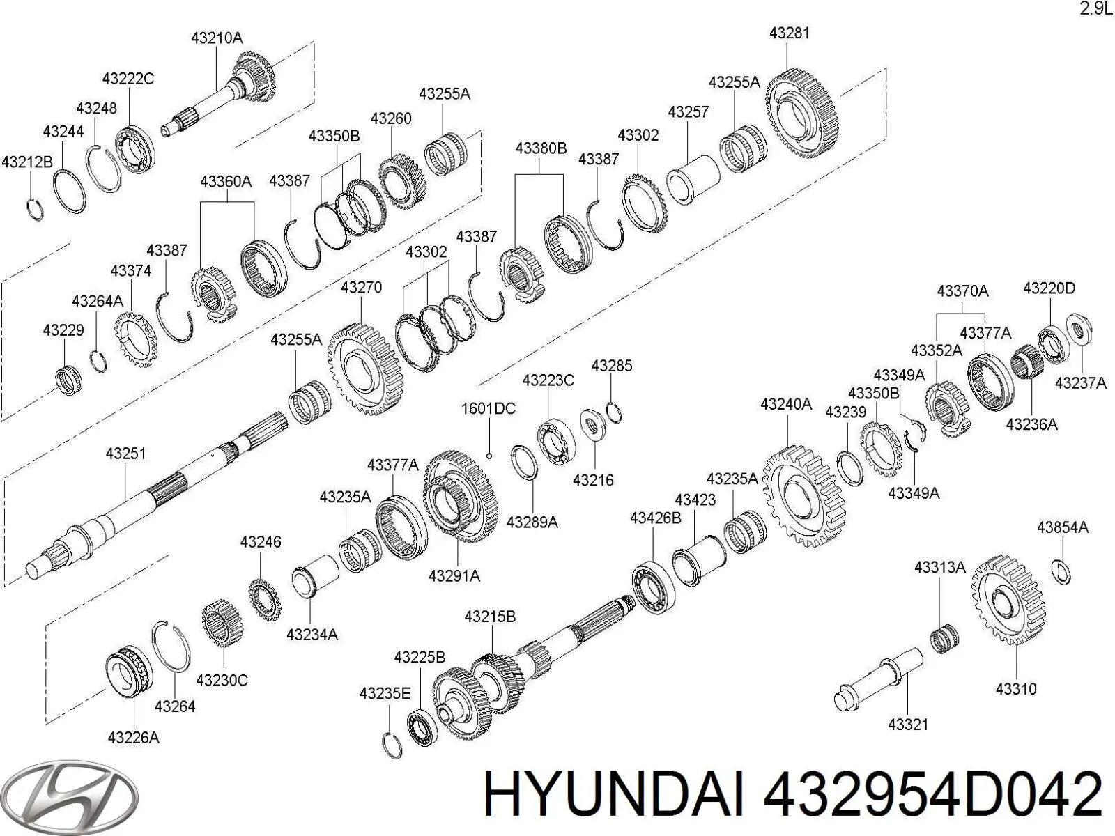  Hyundai/Kia 432954D042 цена, от 2123.07 UAH