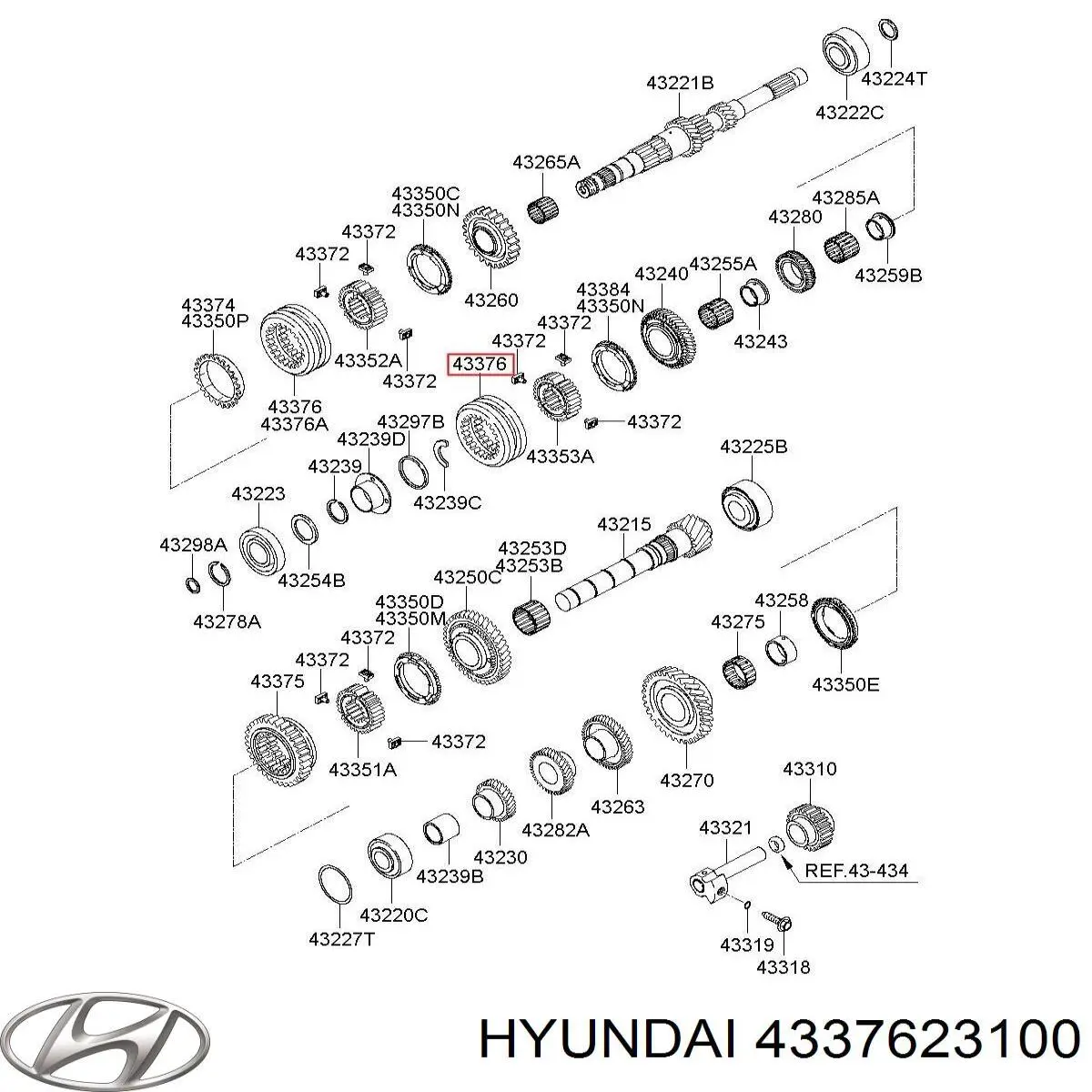 4337623100 Hyundai/Kia муфта синхронизатора, наружная обойма 3/4-й передачи