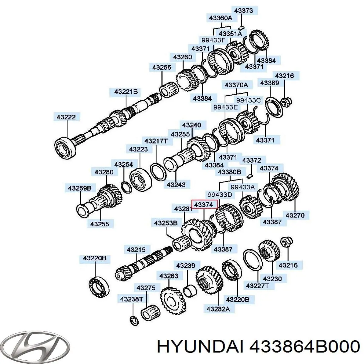  Hyundai/Kia 433864B000 цена, от 6.95 USD