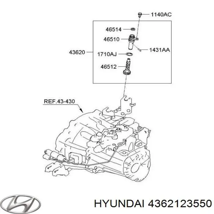 Датчик скорости Hyundai/Kia 4362123550