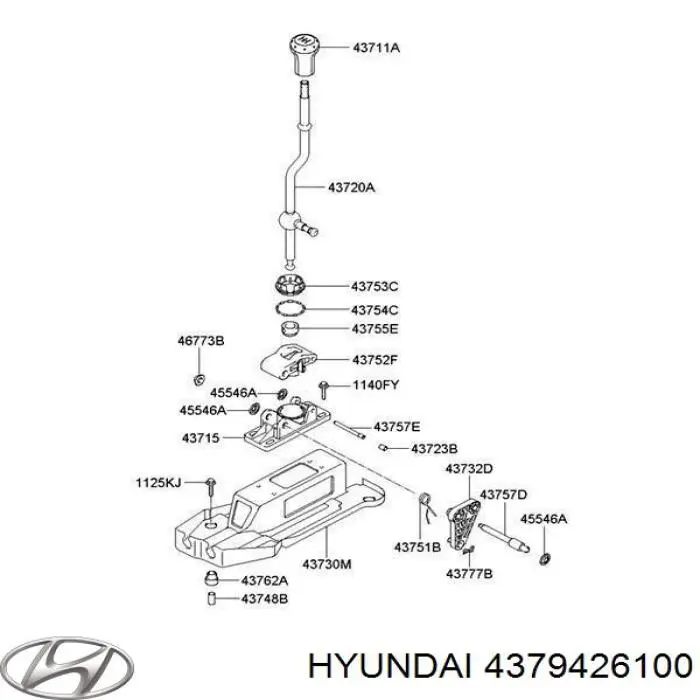 Трос переключения передач сдвоенный на Hyundai Santa Fe I 