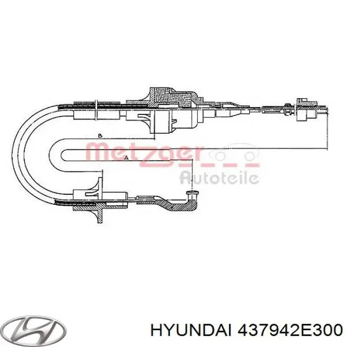 Трос переключения передач сдвоенный 437942E300 Hyundai/Kia