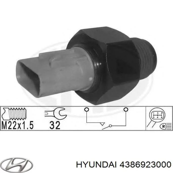 Датчик включения фонарей заднего хода Hyundai/Kia 4386923000