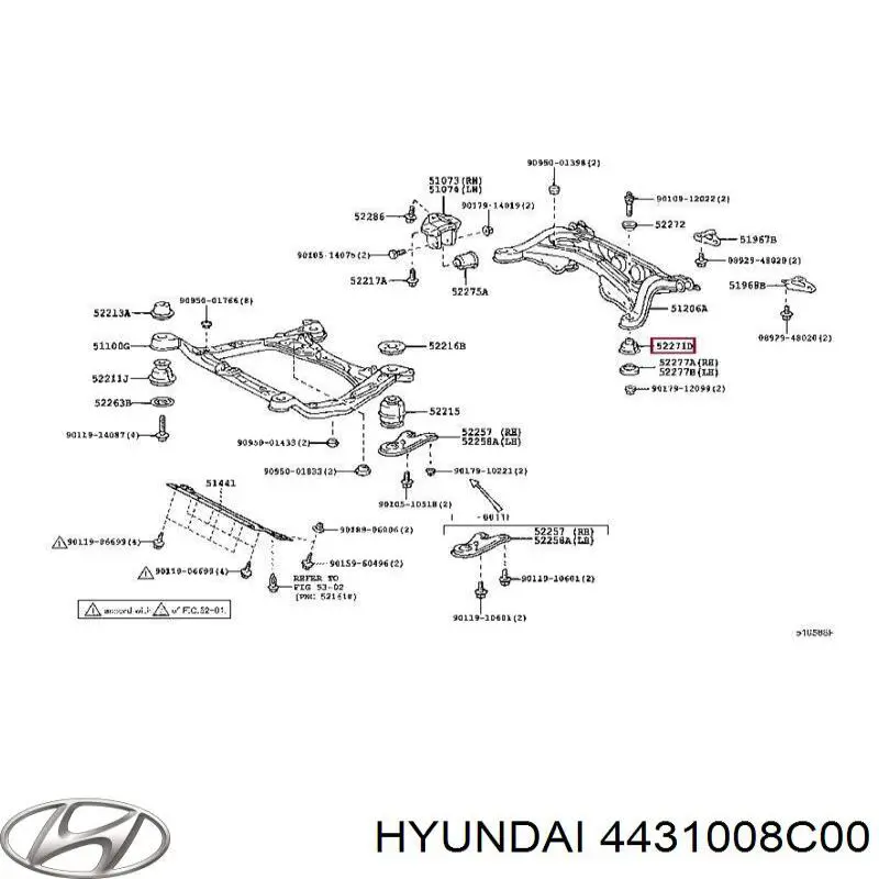 4431008C00 Hyundai/Kia amortecedor dianteiro