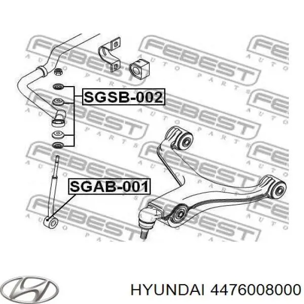 4476008000 Hyundai/Kia bucha de suporte dianteiro de estabilizador