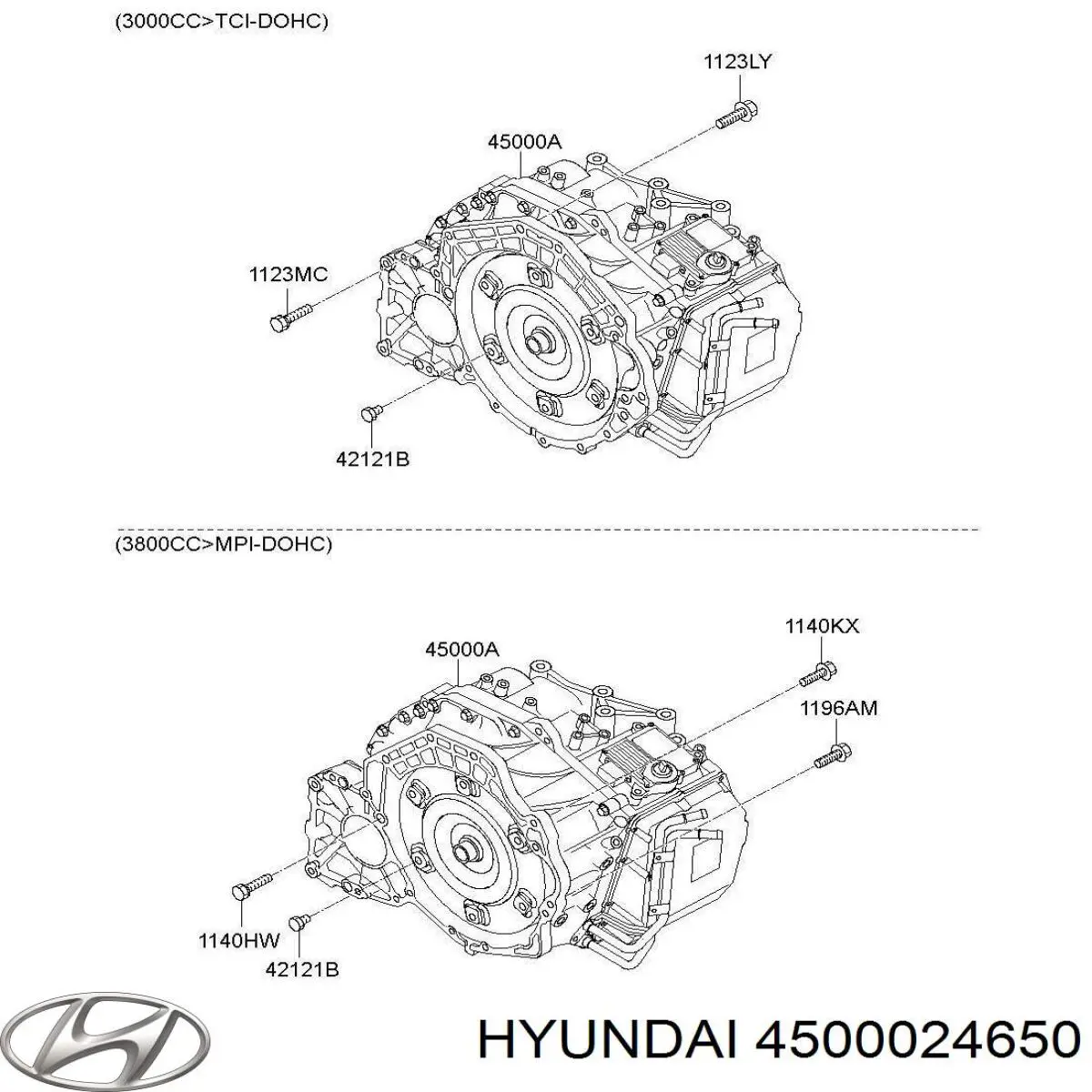 4500024650 Hyundai/Kia caixa automática de mudança montada