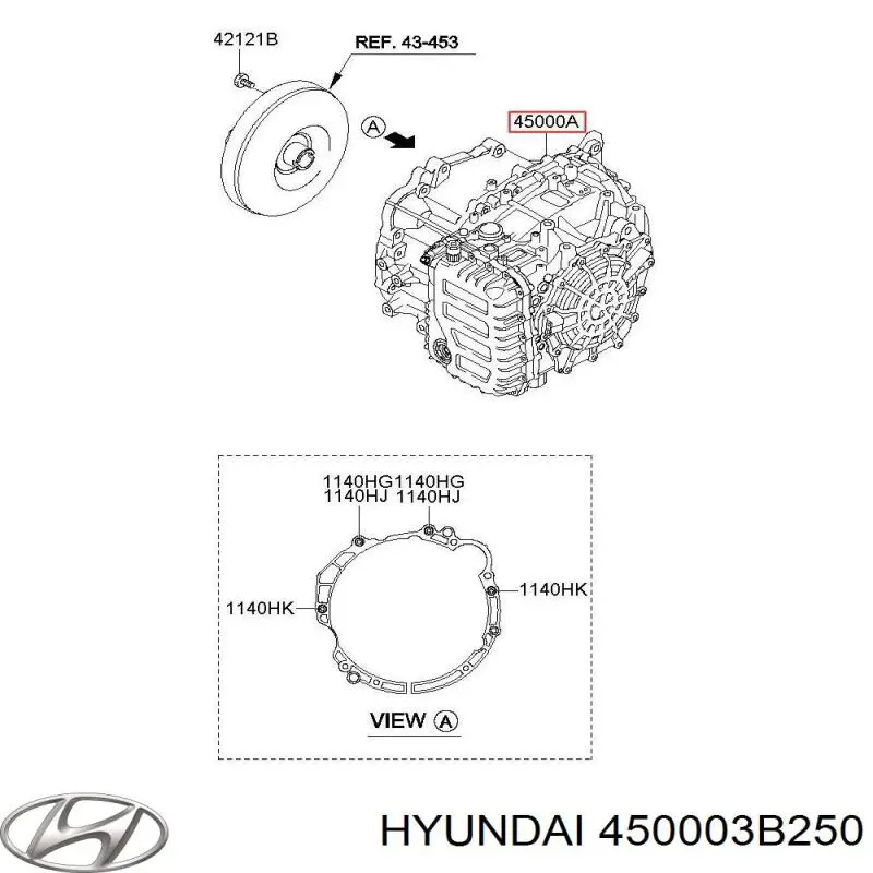 450003B250 Hyundai/Kia Автоматическая коробка передач