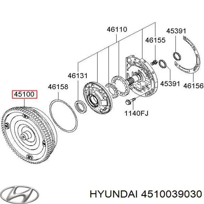 Гидротрансформатор АКПП на Hyundai Sonata EF