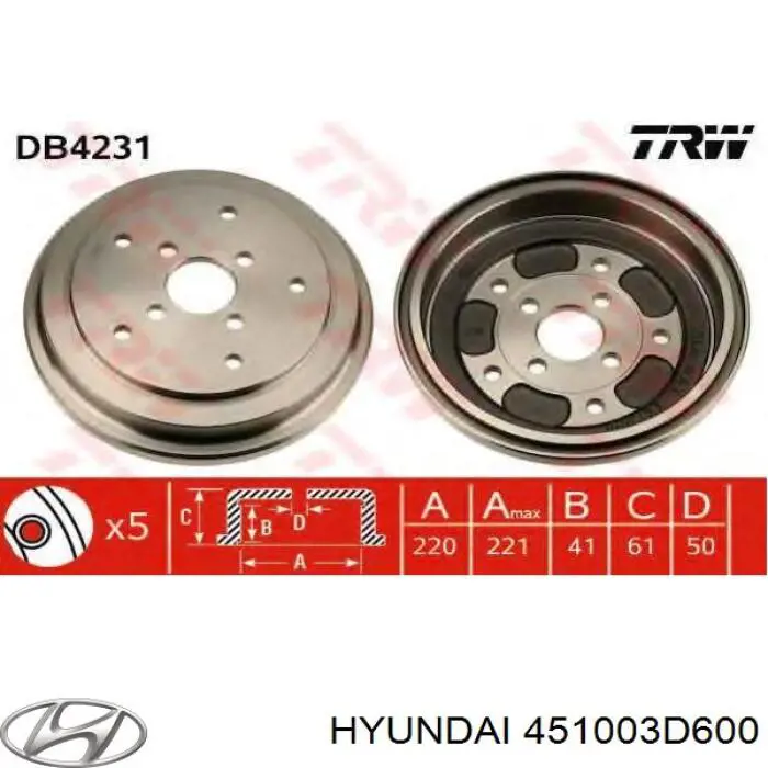  Hyundai/Kia 451003D600 цена, от 32.10 USD