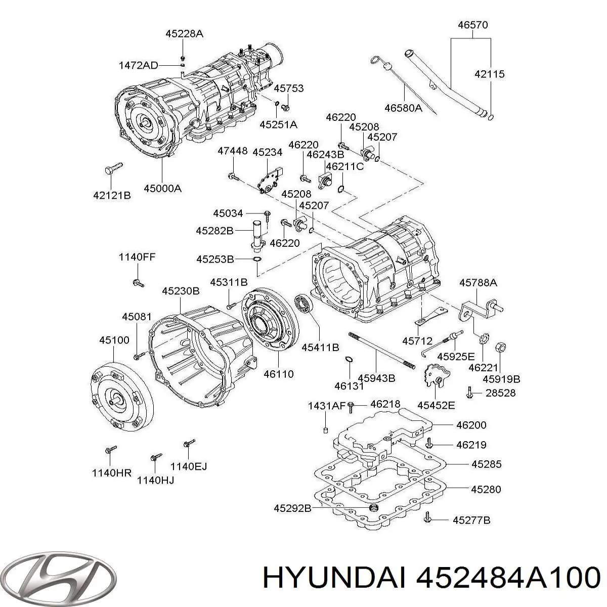 452484A100 Hyundai/Kia прокладка поддона акпп/мкпп