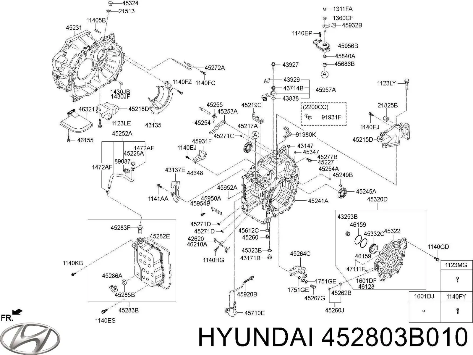 Крышка коробки передач задняя Hyundai/Kia 452803B010 цена, от 26.45 USD