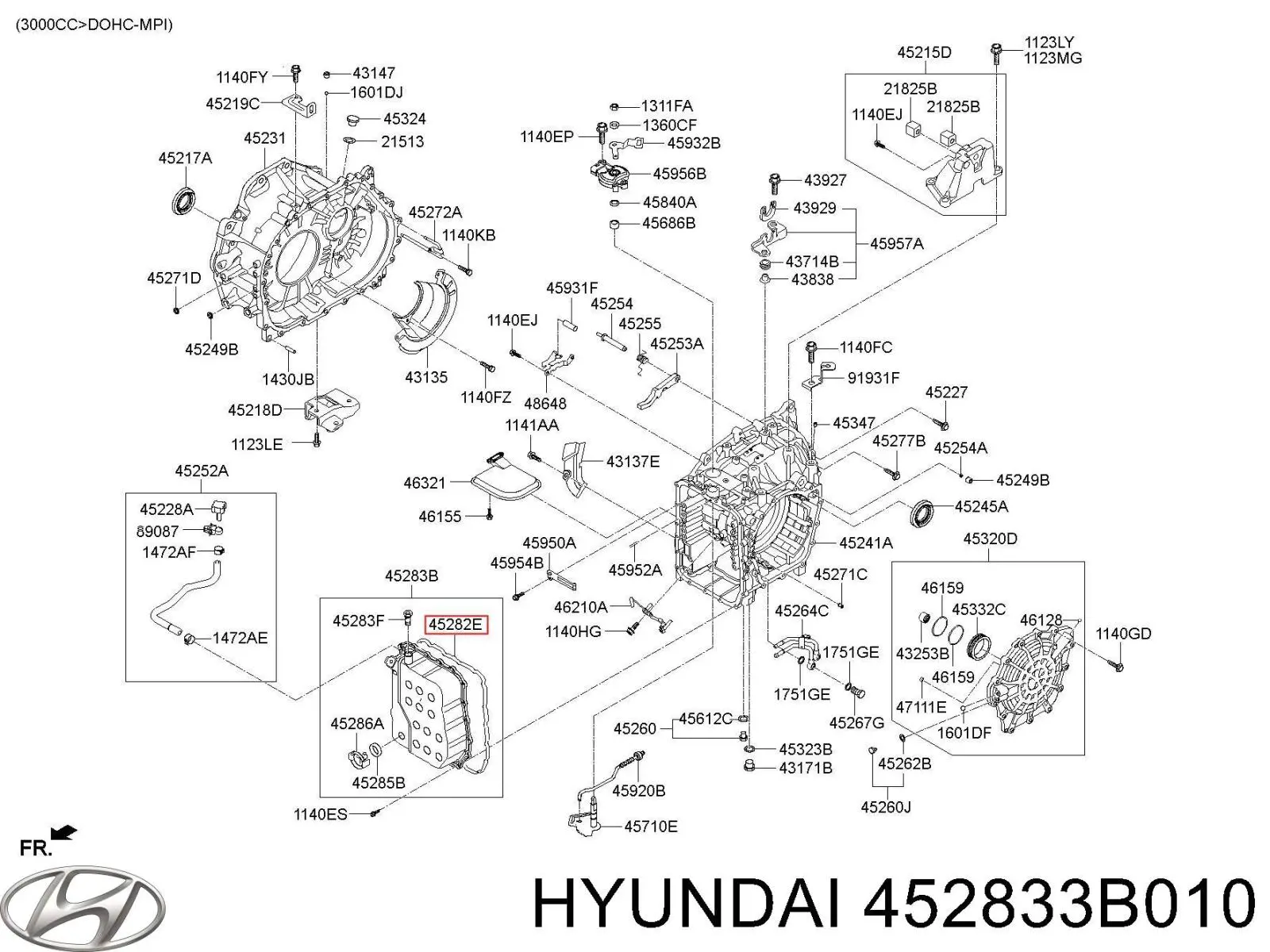 Vedante de panela da Caixa Automática de Mudança/Caixa Mecânica de Mudança para Hyundai IX55 