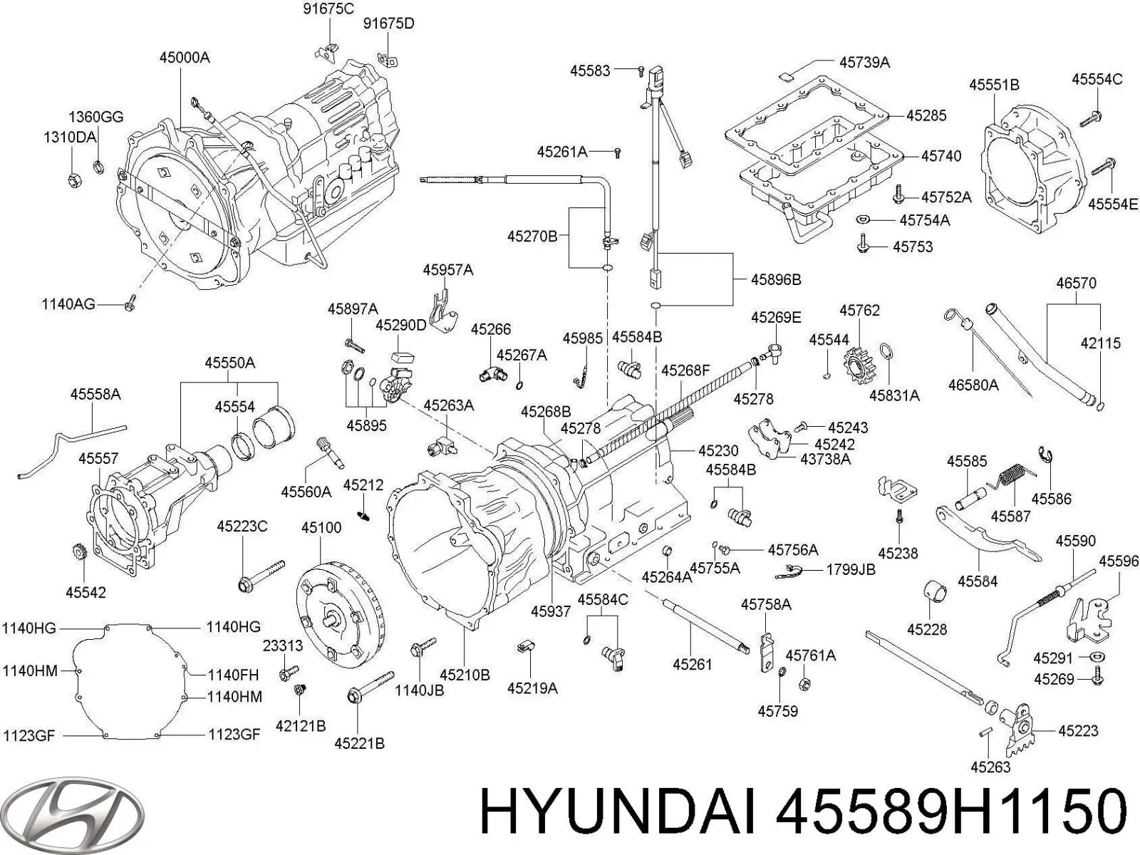 45589H1150 Hyundai/Kia sensor de velocidade