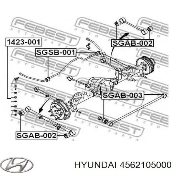 Сайлентблок тяги поперечной (задней подвески) 4562105000 Hyundai/Kia