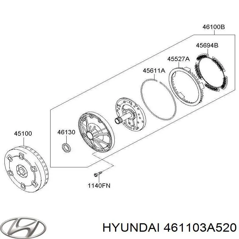 Насос масляный АКПП 461103A520 Hyundai/Kia