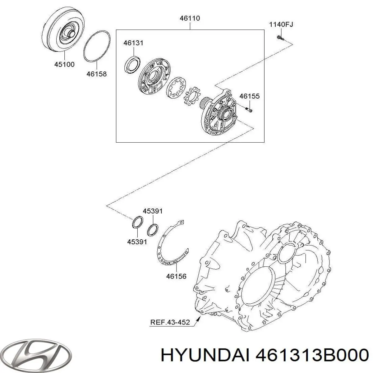 Сальник масляного насоса АКПП 461313B000 Hyundai/Kia