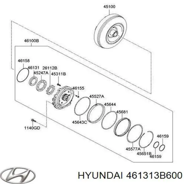 Купить 461313B600 Hyundai/Kia Сальник масляного насоса АКПП