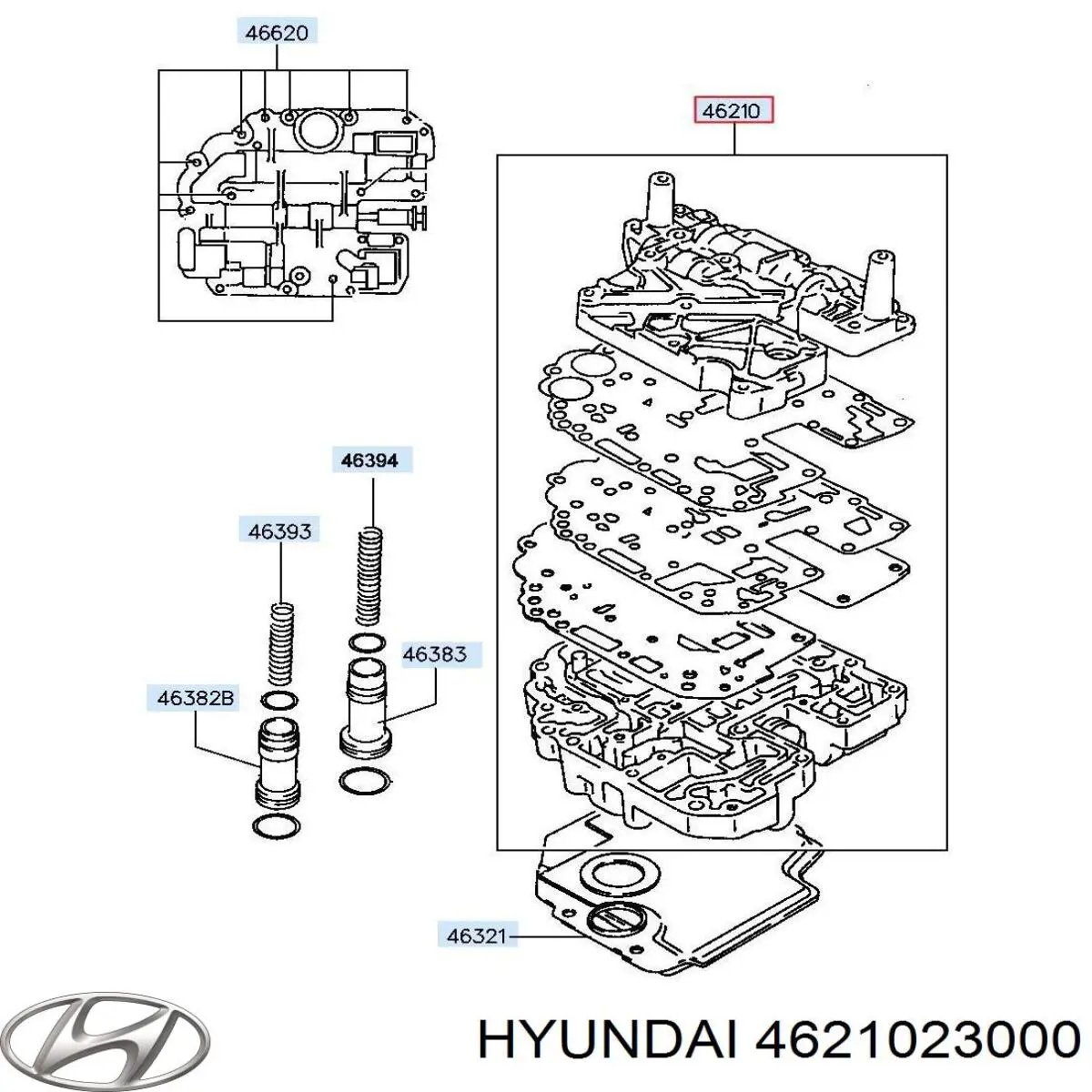 Блок клапанов АКПП Hyundai/Kia 4621023000 цена, от 540.42 USD
