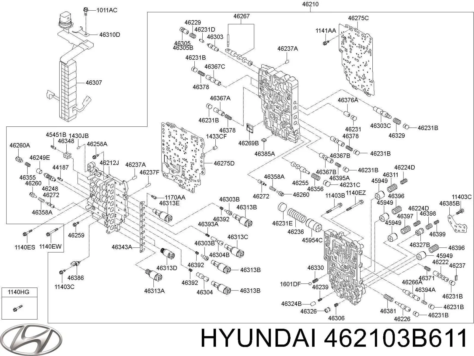 Гидроблок АКПП Hyundai/Kia 462103B610 цена, от 505.68 USD