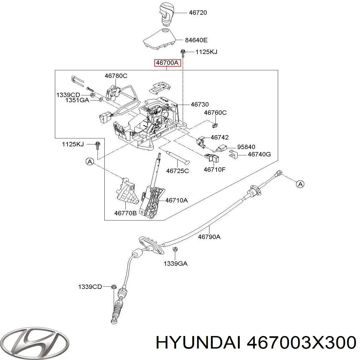 Механизм переключения передач Hyundai/Kia 467003X300 цена, от 28.08 USD
