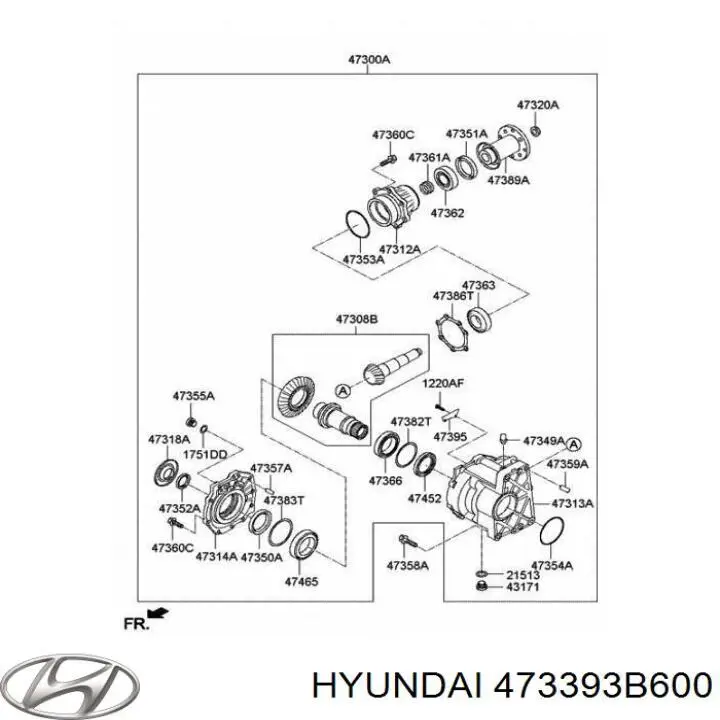 Ремкомплект раздаточной коробки на Hyundai Santa Fe III 