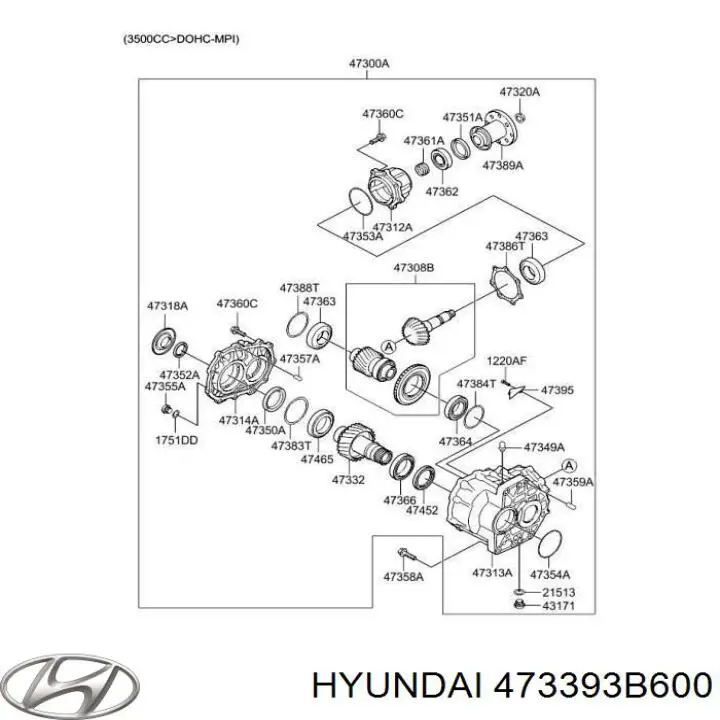 473393B600 Hyundai/Kia Ремкомплект раздаточной коробки