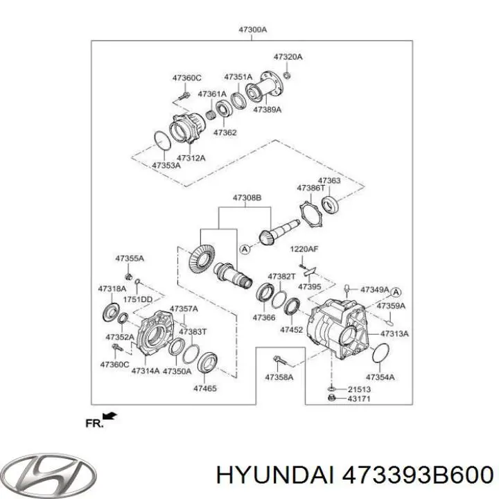Ремкомплект раздаточной коробки Hyundai/Kia 473393B600 цена, от 239.18 USD