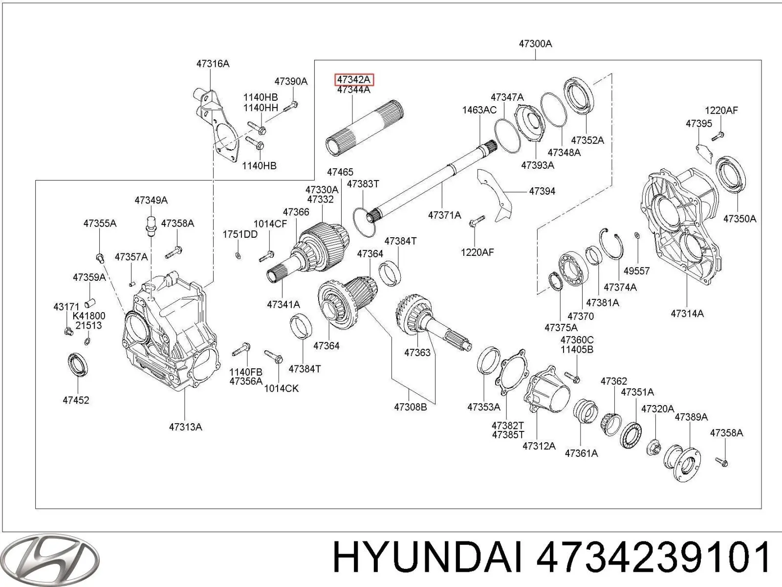 Купить 4734239101 Hyundai/Kia Вал приводной правый