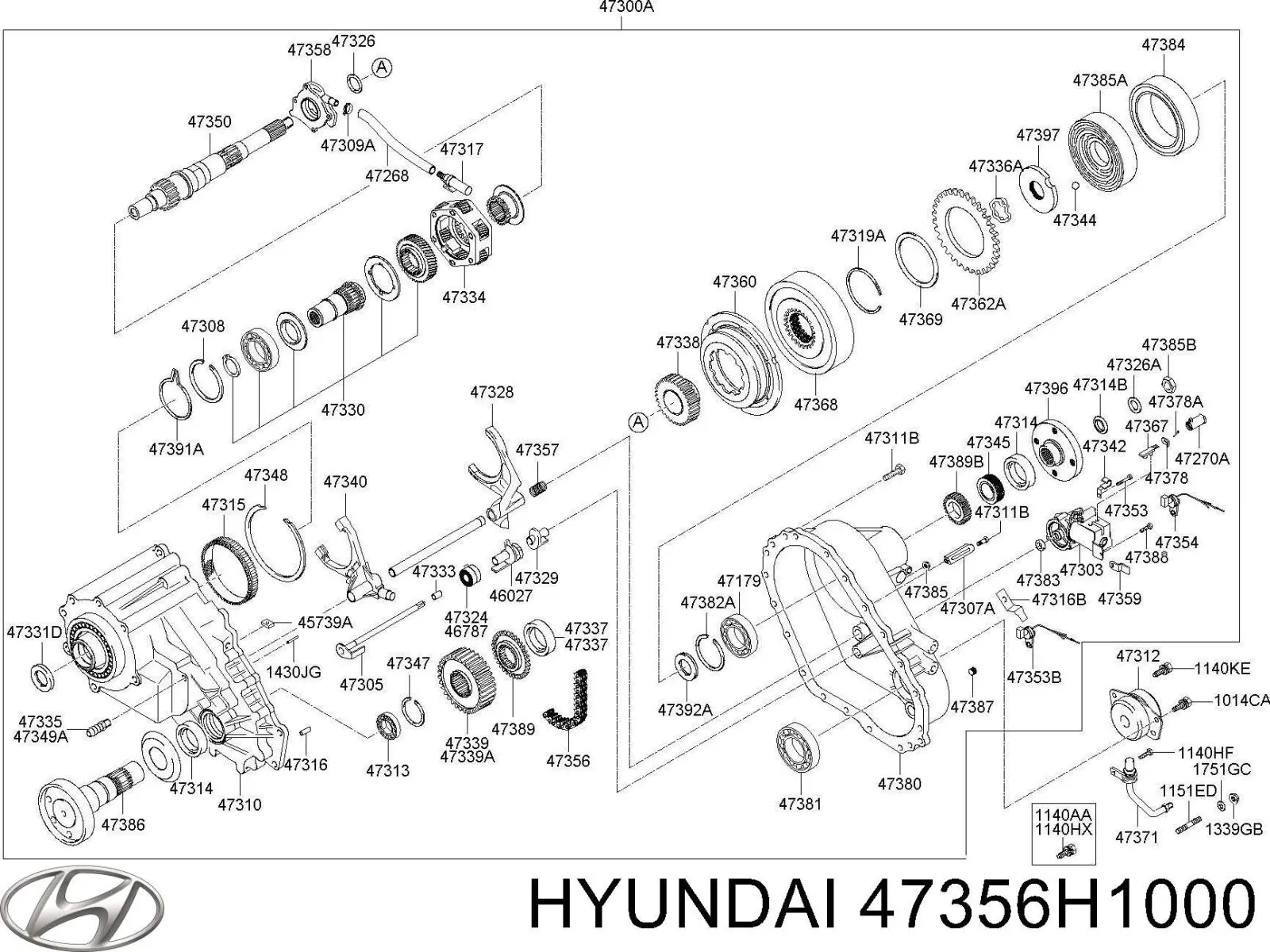 Купить 47356H1000 Hyundai/Kia Цепь привода раздаточной коробки