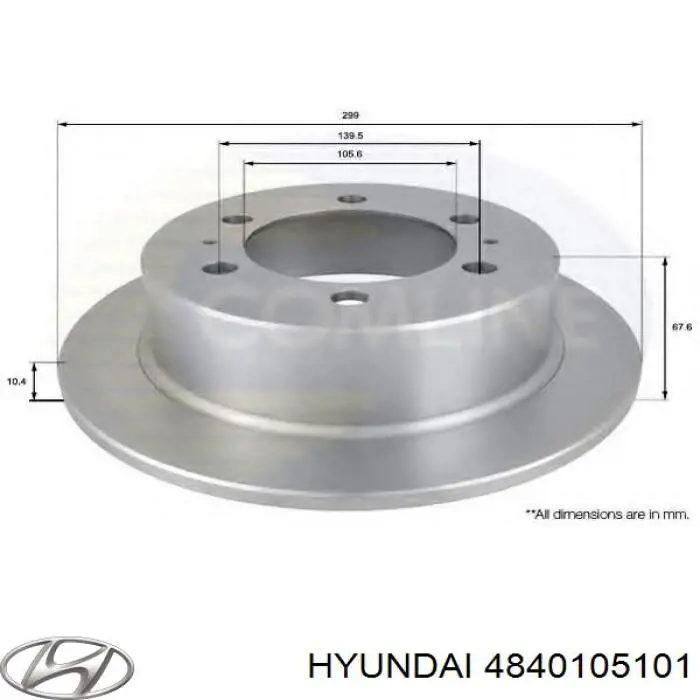 Тормозные диски 4840105101 Hyundai/Kia