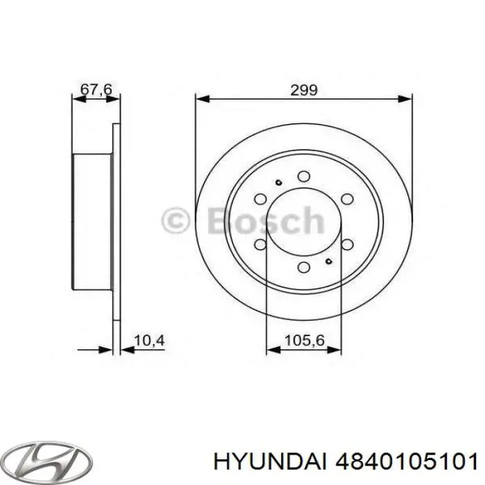 Задний тормозной диск Hyundai/Kia 4840105101 цена, от 35.88 USD