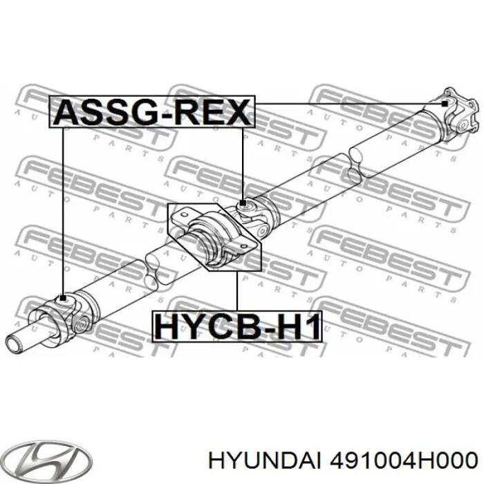 Árbol cardán trasero completo 491004H000 Hyundai/Kia