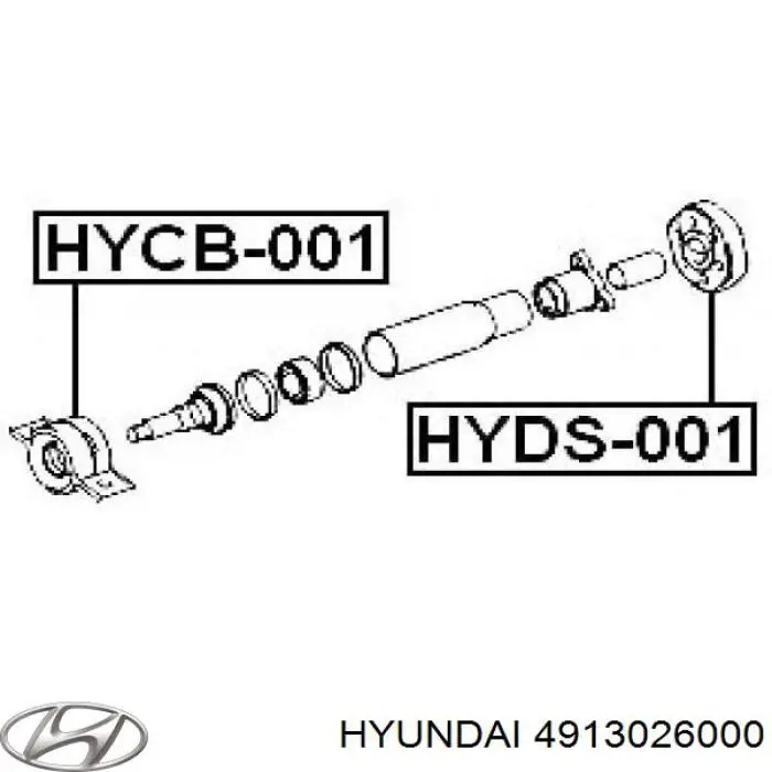 Подвесной подшипник карданного вала 4913026000 Hyundai/Kia