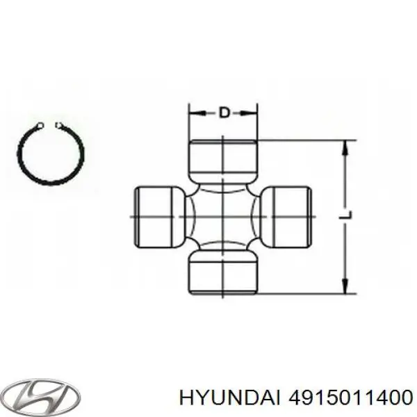 Крестовина карданного вала переднего Hyundai/Kia 4915011400 цена, от 11.68 USD
