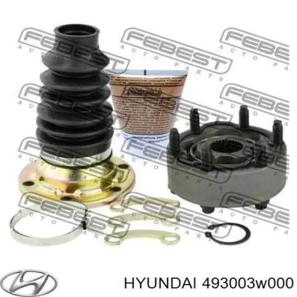 Вал карданный задний, в сборе Hyundai/Kia 493003W000