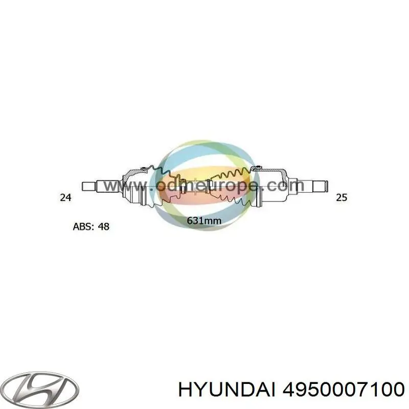 Левая полуось 4950007100 Hyundai/Kia