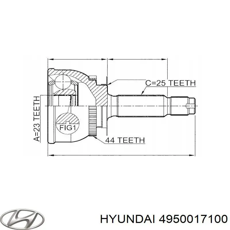Купить 4950017100 Hyundai/Kia Полуось задняя левая