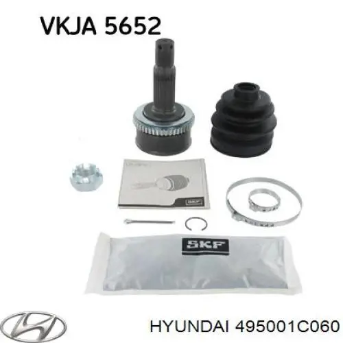 Правая полуось 495001C060 Hyundai/Kia