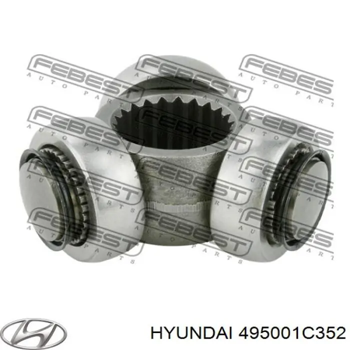 495001C352 Hyundai/Kia Полуось передняя левая