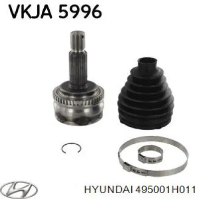 495001H011 Hyundai/Kia Полуось передняя, правая