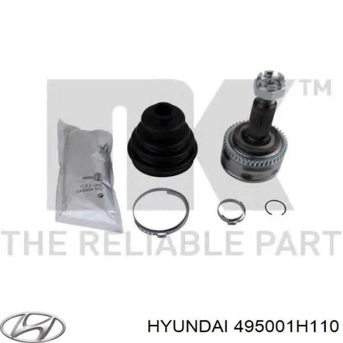 495001H110 Hyundai/Kia Полуось передняя, правая