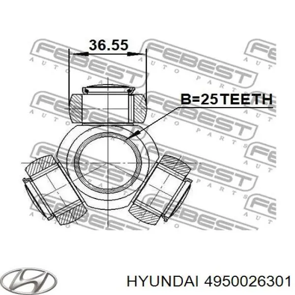 Левая полуось 4950026301 Hyundai/Kia