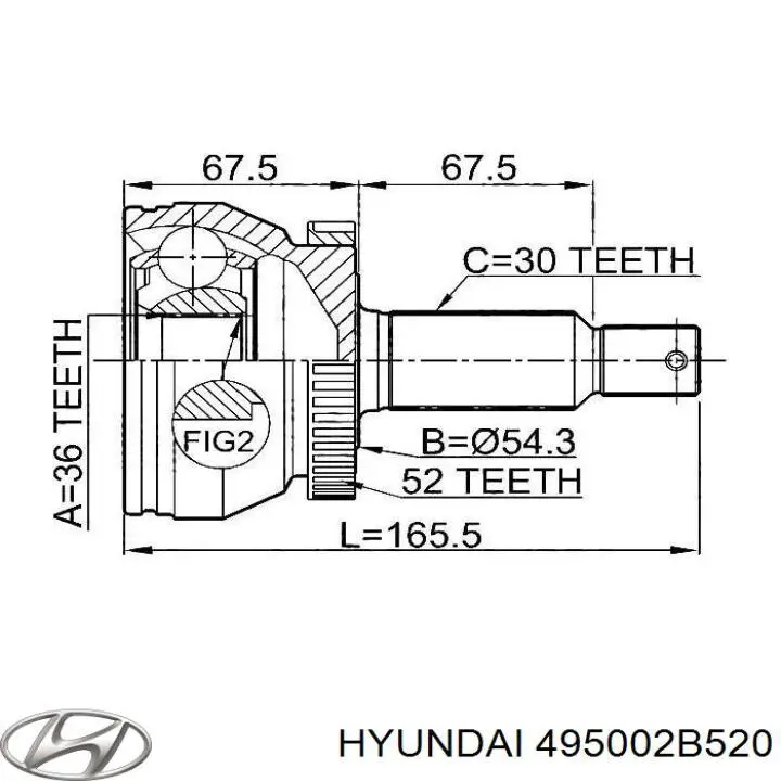 Привод передний правый Hyundai/Kia 495002B520 цена, от 169.16 USD