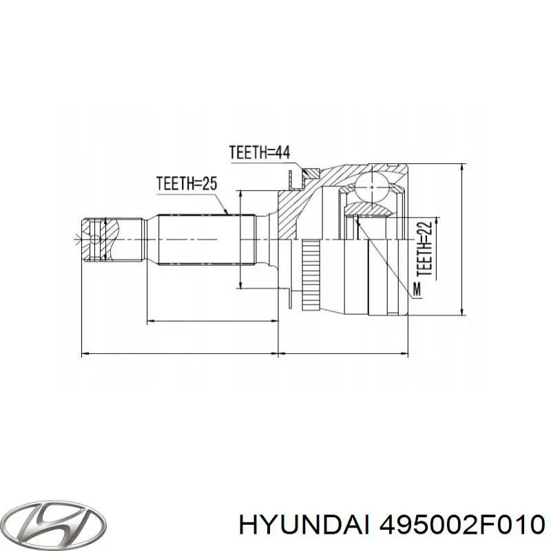 Привод передний правый Hyundai/Kia 495002F010 цена, от 62.08 USD