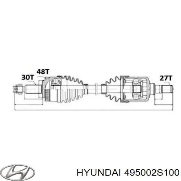 495002S100 Hyundai/Kia semieixo (acionador dianteiro esquerdo)