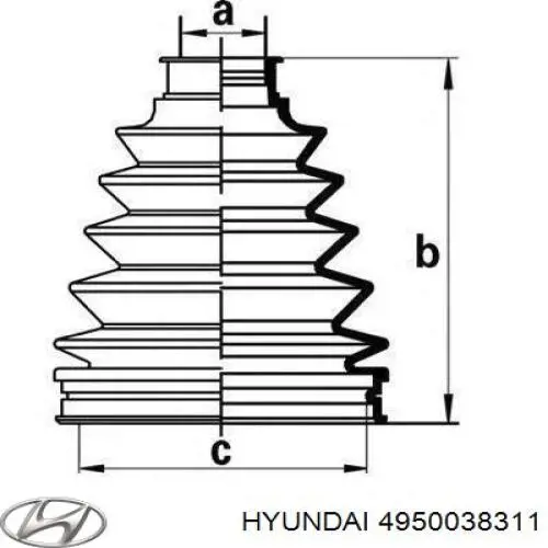 Левая полуось 4950038400 Hyundai/Kia