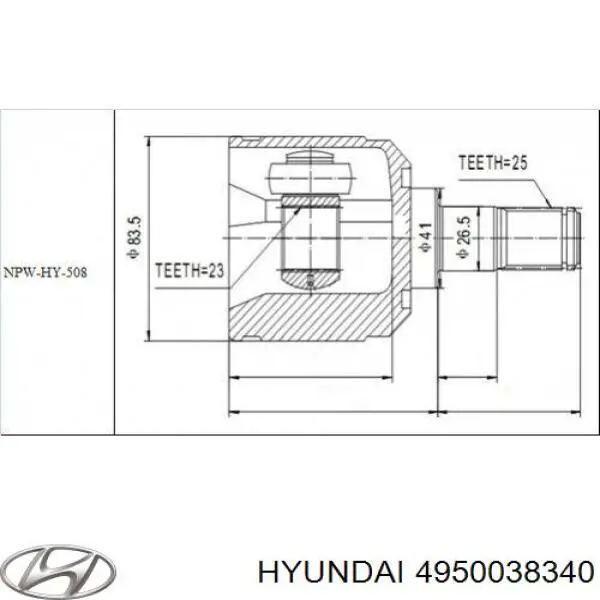 Купить 4950038340 Hyundai/Kia Пыльник гранаты наружный, передний