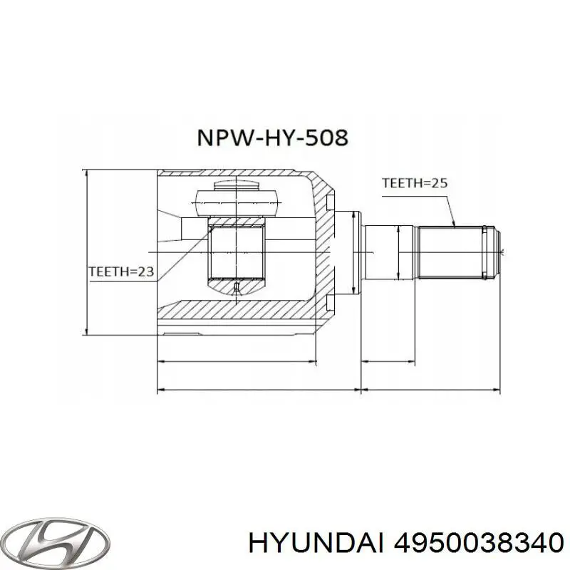 4950038340 Hyundai/Kia Пыльник шарнира привода