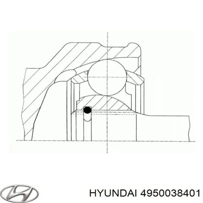 Левая полуось 4950038401 Hyundai/Kia